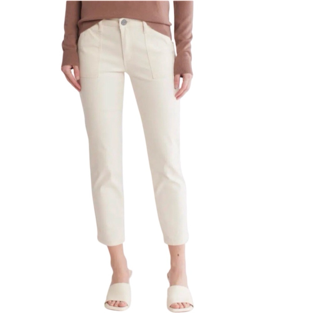 Kut From the Kloth Women Jeans Size 14 Cream Color Katy Ankle Straight Leg New - Picture 1 of 9